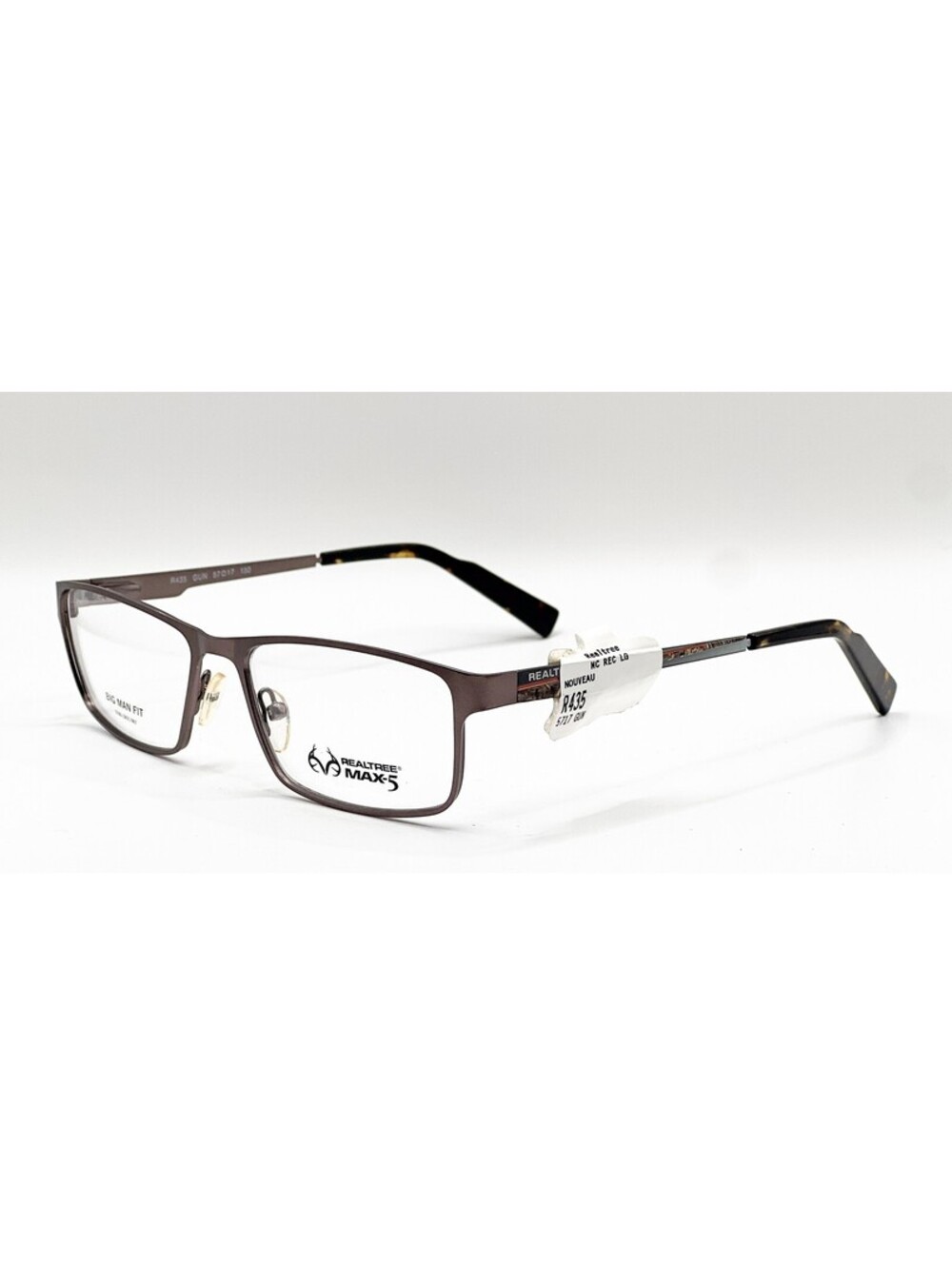 NEW REALTREE MAX-5 R435 GUN GUNMETAL AUTHENTIC EYEGLASSES 57-17